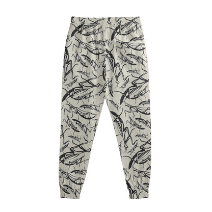 Hand Drawn Mantis Pattern Print Sweatpants