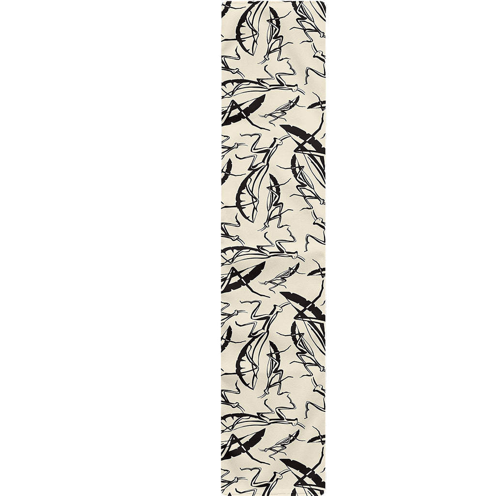 Hand Drawn Mantis Pattern Print Table Runner
