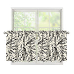 Hand Drawn Mantis Pattern Print Tier Curtains