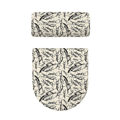 Hand Drawn Mantis Pattern Print Toilet Lid And Tank Cover Set