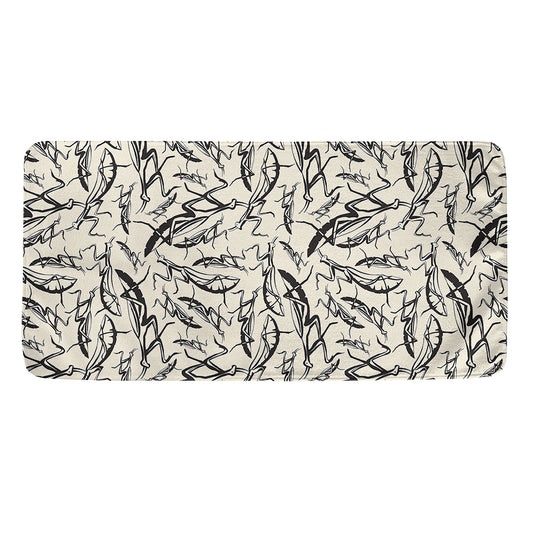 Hand Drawn Mantis Pattern Print Towel