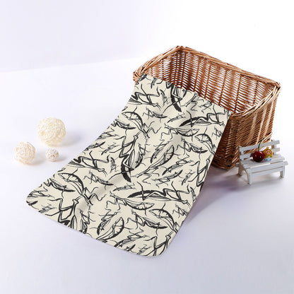 Hand Drawn Mantis Pattern Print Towel