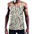 Hand Drawn Mantis Pattern Print Men's Workout Tank Top