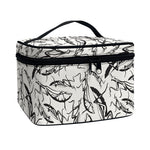 Hand Drawn Mantis Pattern Print Travel Makeup Bag