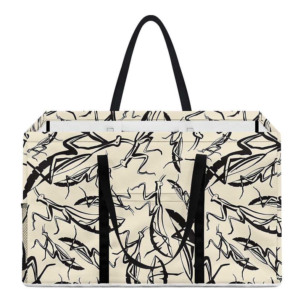 Hand Drawn Mantis Pattern Print Utility Tote Bag