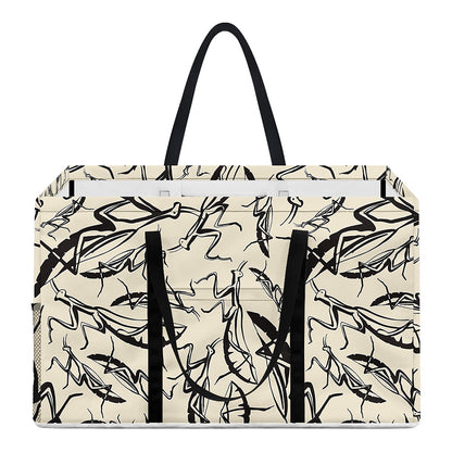 Hand Drawn Mantis Pattern Print Utility Tote Bag