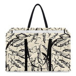 Hand Drawn Mantis Pattern Print Utility Tote Bag