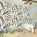 Hand Drawn Mantis Pattern Print Wall Sticker
