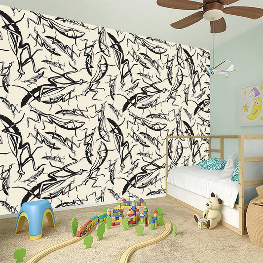 Hand Drawn Mantis Pattern Print Wall Sticker