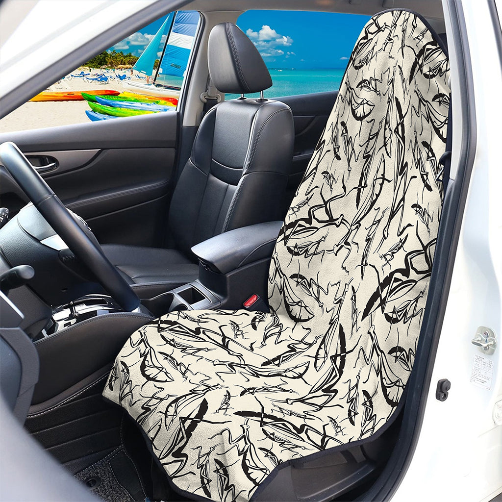 Hand Drawn Mantis Pattern Print Waterproof Car Seat Cover