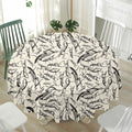 Hand Drawn Mantis Pattern Print Waterproof Round Tablecloth