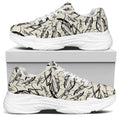 Hand Drawn Mantis Pattern Print White Chunky Shoes