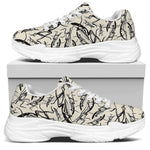 Hand Drawn Mantis Pattern Print White Chunky Shoes