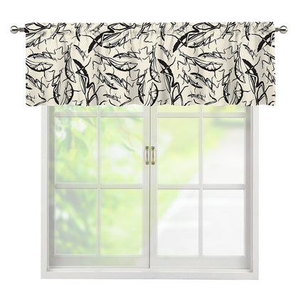 Hand Drawn Mantis Pattern Print Window Valance