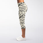 Hand Drawn Mantis Pattern Print Women's Capri Leggings