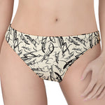 Hand Drawn Mantis Pattern Print Women's Thong