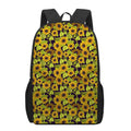 Hand Drawn Sunflower Pattern Print 17 Inch Backpack