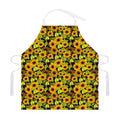 Hand Drawn Sunflower Pattern Print Adjustable Apron
