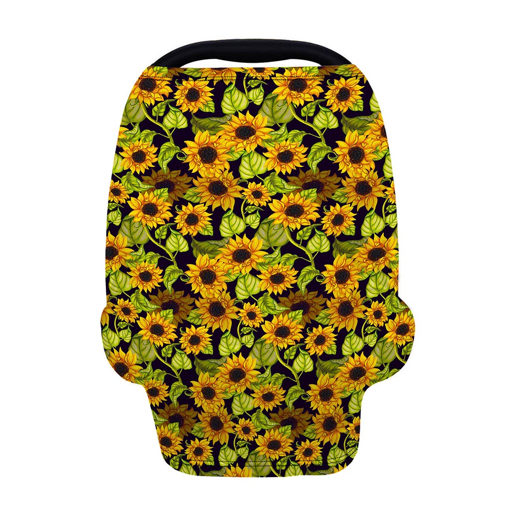 Hand Drawn Sunflower Pattern Print Baby Seat Cover