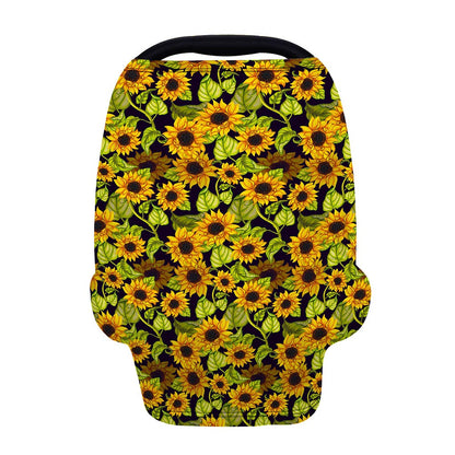 Hand Drawn Sunflower Pattern Print Baby Seat Cover
