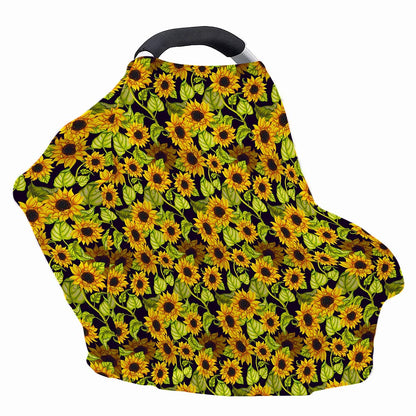 Hand Drawn Sunflower Pattern Print Baby Seat Cover