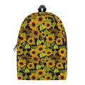 Hand Drawn Sunflower Pattern Print School Backpack
