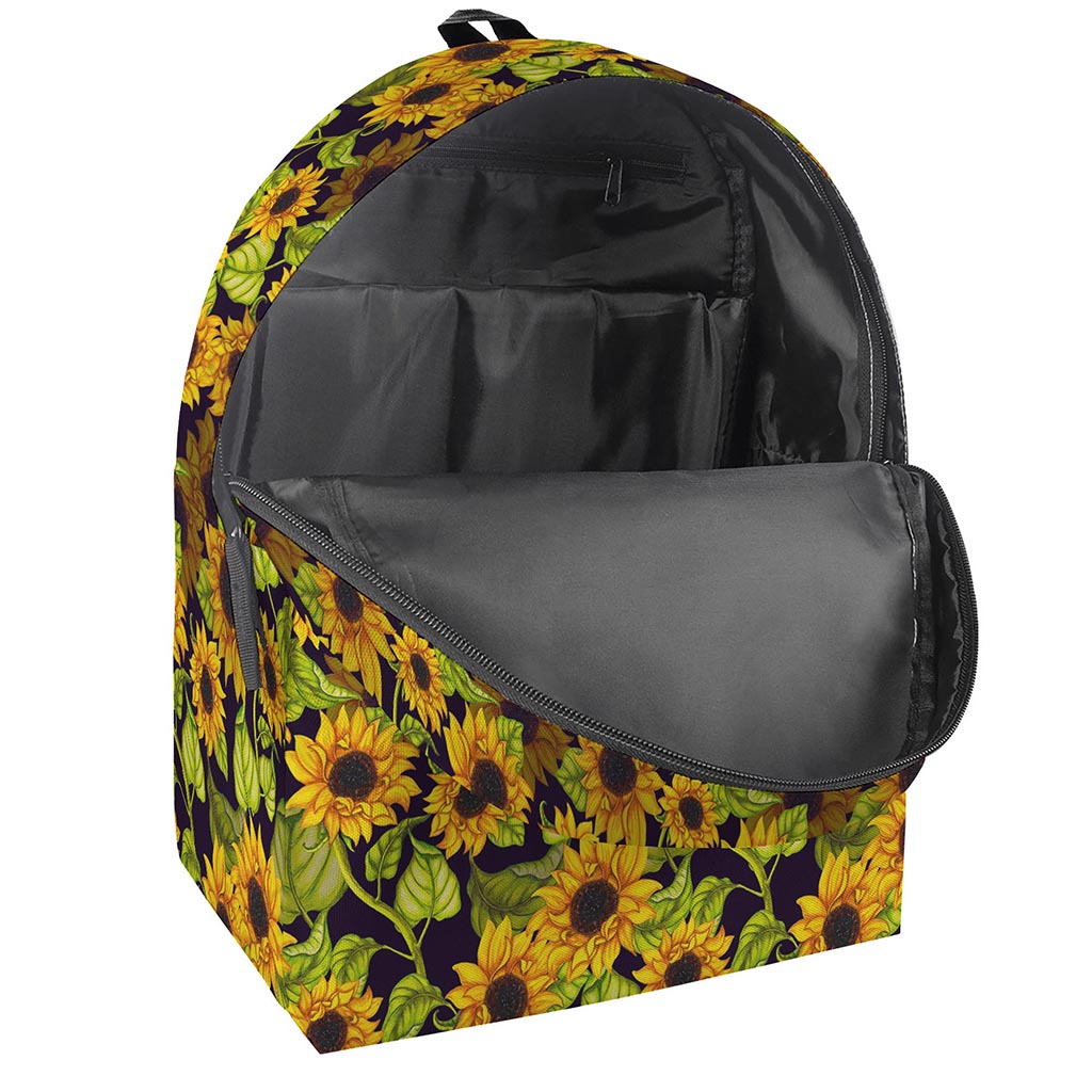 Hand Drawn Sunflower Pattern Print Backpack
