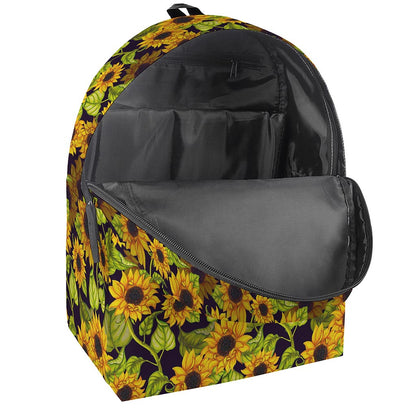 Hand Drawn Sunflower Pattern Print Backpack