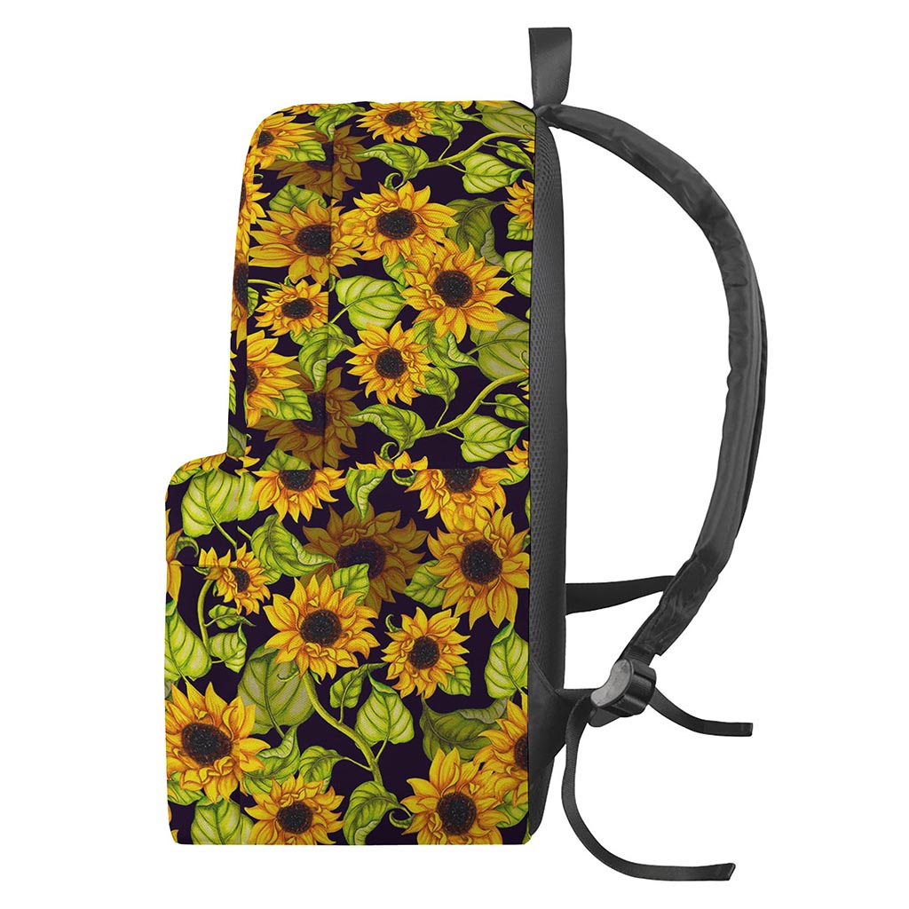 Hand Drawn Sunflower Pattern Print Backpack
