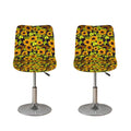Hand Drawn Sunflower Pattern Print Bar Stool Covers