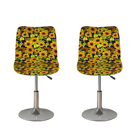 Hand Drawn Sunflower Pattern Print Bar Stool Covers