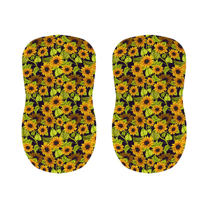 Hand Drawn Sunflower Pattern Print Bar Stool Covers