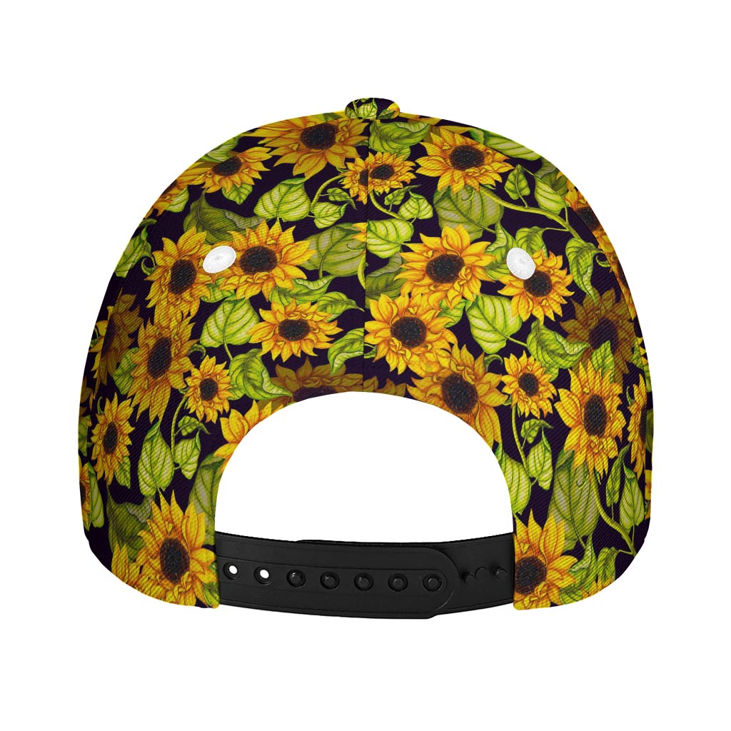 Hand Drawn Sunflower Pattern Print Baseball Cap