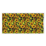 Hand Drawn Sunflower Pattern Print Beach Towel