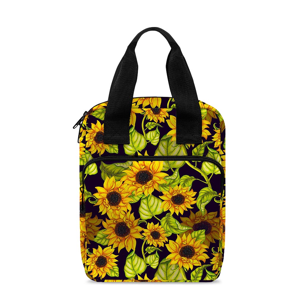 Hand Drawn Sunflower Pattern Print Bible Tote Bag