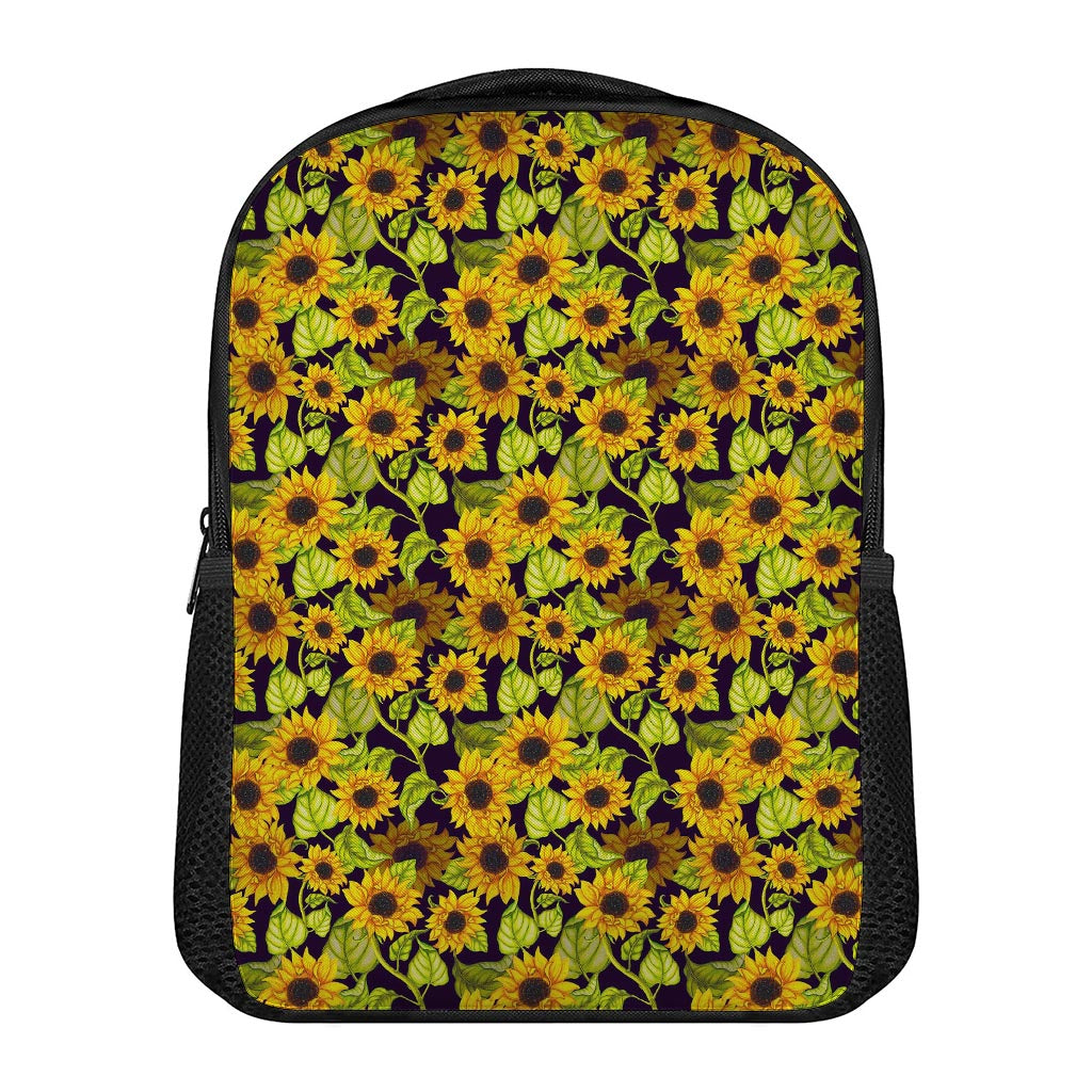 Hand Drawn Sunflower Pattern Print Casual Backpack
