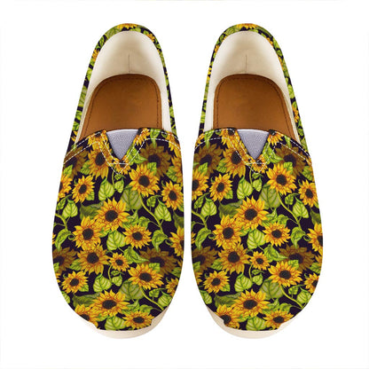 Hand Drawn Sunflower Pattern Print Casual Shoes