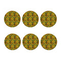 Hand Drawn Sunflower Pattern Print Coaster Set