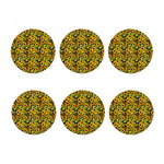 Hand Drawn Sunflower Pattern Print Coaster Set