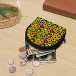 Hand Drawn Sunflower Pattern Print Coin Purse