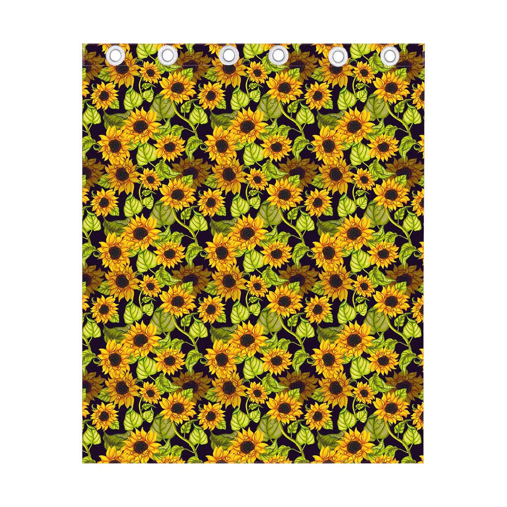 Hand Drawn Sunflower Pattern Print Curtain