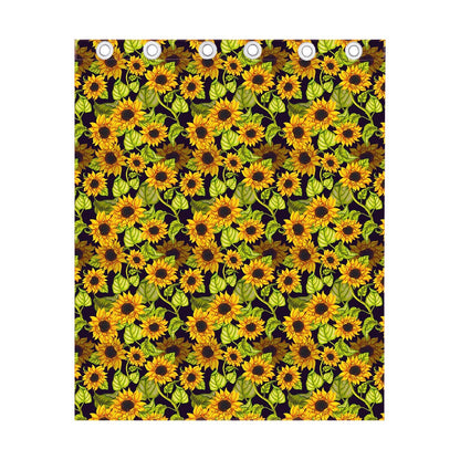 Hand Drawn Sunflower Pattern Print Curtain