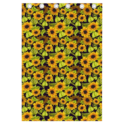 Hand Drawn Sunflower Pattern Print Curtain