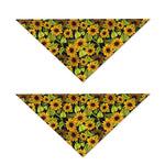 Hand Drawn Sunflower Pattern Print Dog Bandana