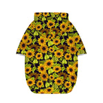Hand Drawn Sunflower Pattern Print Dog Zip Up Hoodie