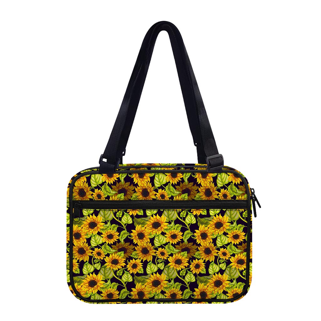 Hand Drawn Sunflower Pattern Print Double Strap Bible Bag