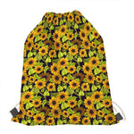 Hand Drawn Sunflower Pattern Print Drawstring Bag