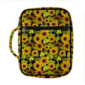 Hand Drawn Sunflower Pattern Print Front Pocket Bible Bag