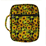 Hand Drawn Sunflower Pattern Print Front Pocket Bible Bag