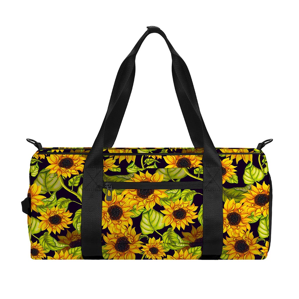 Hand Drawn Sunflower Pattern Print Gym Bag